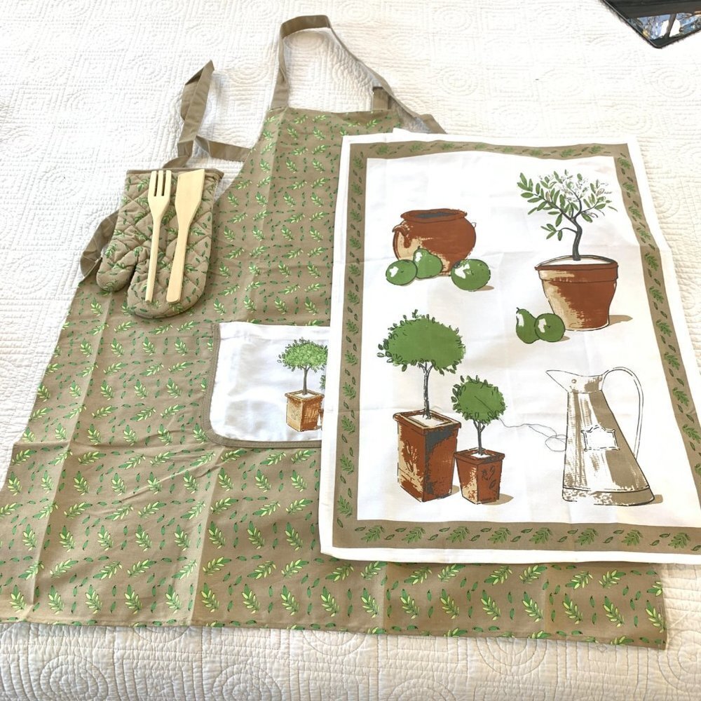 Winkler French Country Towel+Oven Mitt+Apron Gift Set New